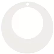 50mm Hollow Acrylic Circle Pendant - Unbleached x1
