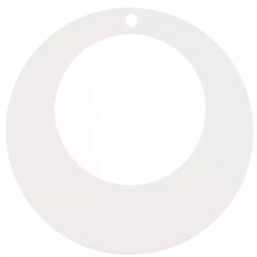 50mm Hollow Acrylic Circle Pendant - Unbleached x1