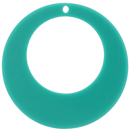 50mm Hollow Acrylic Circle Pendant - Turquoise Green x1