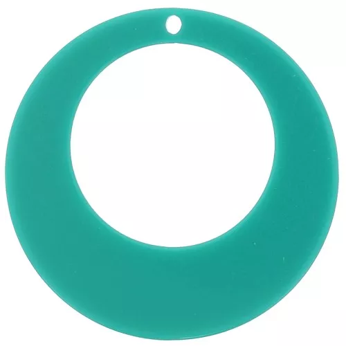 50mm Hollow Acrylic Circle Pendant - Turquoise Green x1