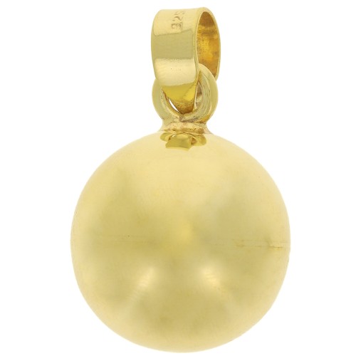 22mm 925 Sterling Silver Pregnancy Bola Pendant - Fine Gold Plated x1
