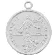 16mm 925 Sterling Silver Coin Charm - 1 Franc x1