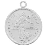 16mm 925 Sterling Silver Coin Charm - 1 Franc x1