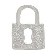 10x7mm 925 Sterling Silver Padlock charm with zirconium oxide - Crystal x1|raw }}