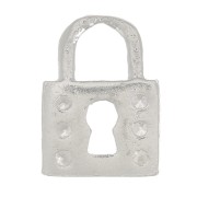 10x7mm 925 Sterling Silver Padlock charm with zirconium oxide - Crystal x1