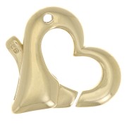 14mm 925 Sterling Silver Heart Clasp - Fine Gold Plated x1