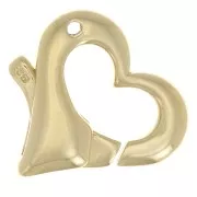 14mm 925 Sterling Silver Heart Clasp - Fine Gold Plated x1