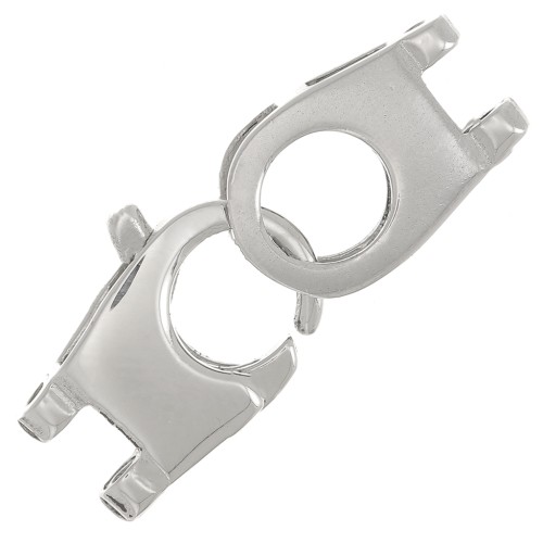 24x10mm 925 Sterling Silver 2 rows lobster clasp for weaving x1