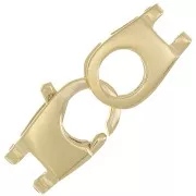 24x10mm 925 Sterling Silver 2 rows lobster clasp for weaving - Gold Tone x1