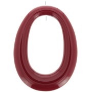 44x33mm Hollow oval pendant in opaque resin - burgundy x1