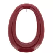 44x33mm Hollow oval pendant in opaque resin - burgundy x1