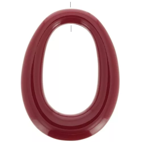 44x33mm Hollow oval pendant in opaque resin - burgundy x1
