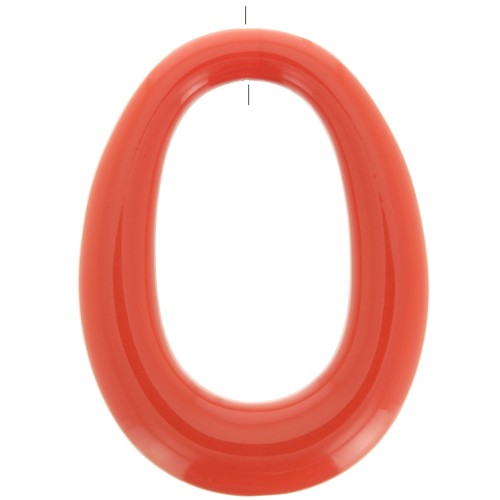 44x33mm Opaque resin oval pendant - Terracotta x1