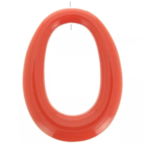 44x33mm Opaque resin oval pendant - Terracotta x1