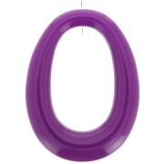 44x33mm Opaque resin oval pendant - Plum x1
