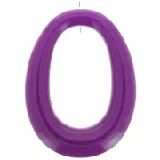 44x33mm Opaque resin oval pendant - Plum x1