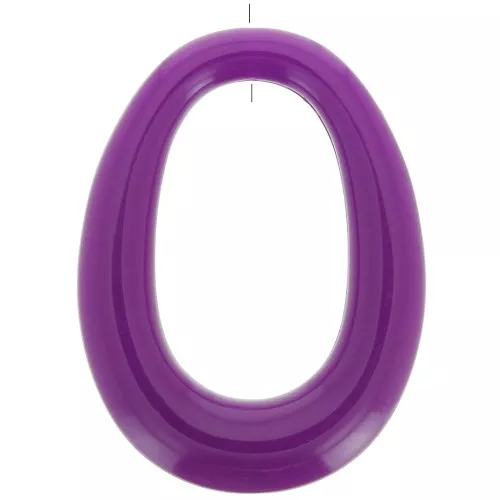 44x33mm Opaque resin oval pendant - Plum x1