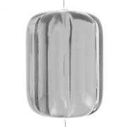 25x18mm Transparent resin striated tube bead - Dark Grey x1