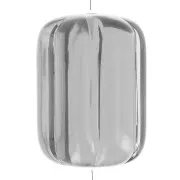 25x18mm Transparent resin striated tube bead - Dark Grey x1