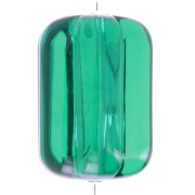 25x18mm Transparent resin striated tube bead - Dark Green x1