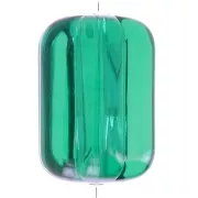 25x18mm Transparent resin striated tube bead - Dark Green x1