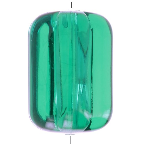 25x18mm Transparent resin striated tube bead - Dark Green x1