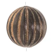 14mm Opaque resin striated round bead - Bronze x1