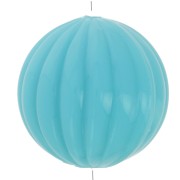 14mm Opaque resin striated round bead - Turquoise x1