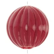 Beads - Perle ronde striée en résine opaque 14 mm - Rouge foncé x1 Perle ronde striée en résine opaque 14 mm - Rouge foncé x1