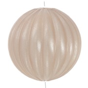 16mm Opaque resin striated round bead - Pearly Beige x1|raw }}