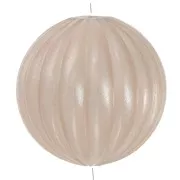 16mm Opaque resin striated round bead - Pearly Beige x1