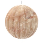 16mm Opaque resin striated round bead - Beige Marbled x1|raw }}