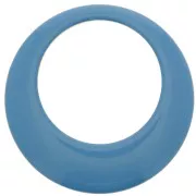 50mm Opaque resin hollow circle pendant - Lapis blue x1