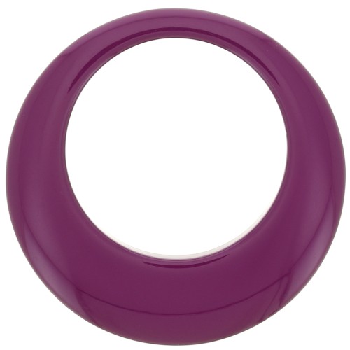 50mm Opaque resin hollow circle pendant - Eggplant x1