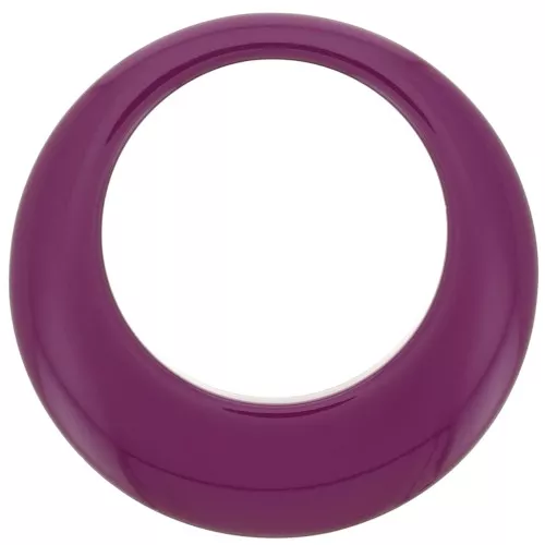 50mm Opaque resin hollow circle pendant - Eggplant x1