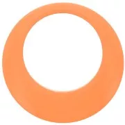 50mm Opaque resin hollow circle pendant - Coral x1