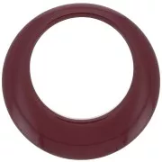 50mm Opaque resin hollow circle pendant - Wine lees x1