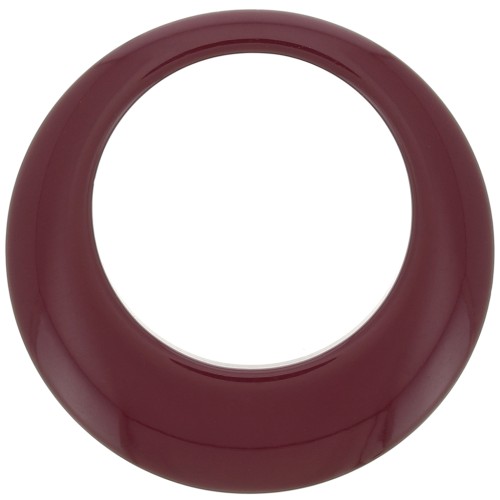 50mm Opaque resin hollow circle pendant - Wine lees x1