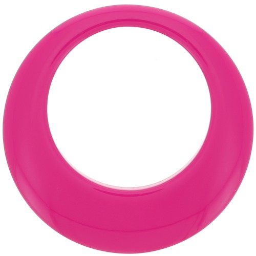 50mm Opaque resin hollow circle pendant - Fuchsia x1
