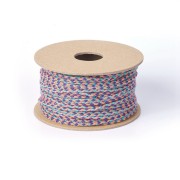 2mm braided cotton cord - Turquoise - Orange - Purple - Light Grey x1m