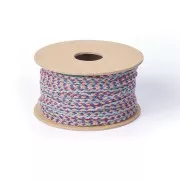 2mm braided cotton cord - Turquoise - Orange - Purple - Light Grey x1m