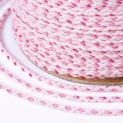 2mm braided cotton cord - Light pink - Pink x1m
