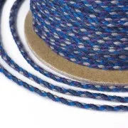 2mm braided cotton cord - Navy - Cobalt - Purple - Grey x1m