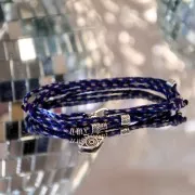 2mm braided cotton cord - Navy - Cobalt - Purple - Grey x1m