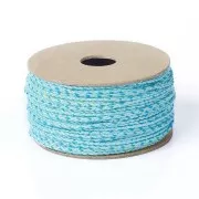 2mm braided cotton cord - Light Blue - Turquoise - Light Green x1m