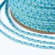 2mm braided cotton cord - Light Blue - Turquoise - Light Green x1m