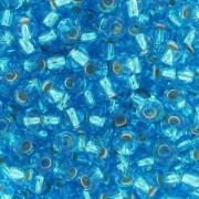Preciosa Seed beads 11/0 2 mm - Aquamarine Silver Lined x20g|raw }}