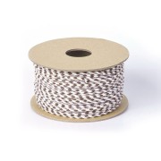 2mm braided cotton cord - Brown - Beige - White - Grey x1m