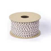 2mm braided cotton cord - Brown - Beige - White - Grey x1m