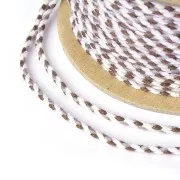 2mm braided cotton cord - Brown - Beige - White - Grey x1m